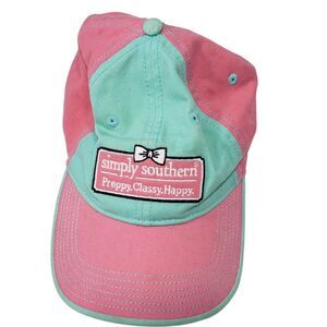 Simply Southern Women's Adjustable Pink and Blue Hat, A few minor signs of wear